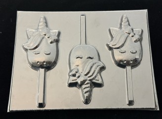 688 Unicorn Face Chocolate or Hard Candy Lollipop Mold