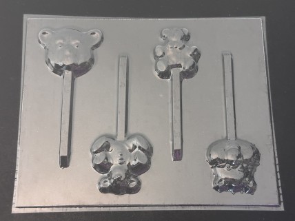 690 Teddy Bear Chocolate or Hard Candy Lollipop Mold 690 Teddy Bear Chocolate or Hard Candy Lollipop Mold