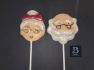 274c Santa and Mrs Claus Face Chocolate or Hard Candy Lollipop Mold