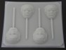 124sp Green Hunky Man Face Chocolate or Hard Candy Lollipop Mold