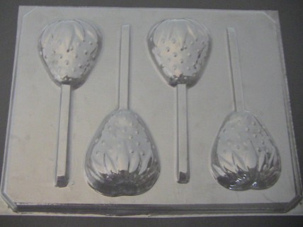 1502 Strawberry Chocolate or Hard Candy Lollipop Mold