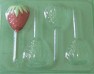1502 Strawberry Chocolate or Hard Candy Lollipop Mold