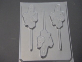 2404 Ghost with Pumpkin Chocolate or Hard Candy Lollipop Mold