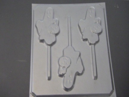 2404 Ghost with Pumpkin Chocolate or Hard Candy Lollipop Mold
