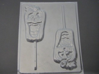 2405 Smiling Pumpkin Chocolate or Hard Candy Lollipop Mold