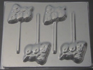 2409 Ghost on Boo Chocolate or Hard Candy Lollipop Mold