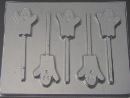 2416 Ghost Small Chocolate or Hard Candy Lollipop Mold