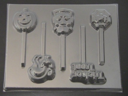 2446 Trick or Treat Chocolate or Hard Candy Lollipop Mold