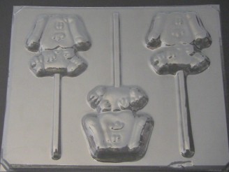 122sp Blue Dog Chocolate or Hard Candy Lollipop Mold